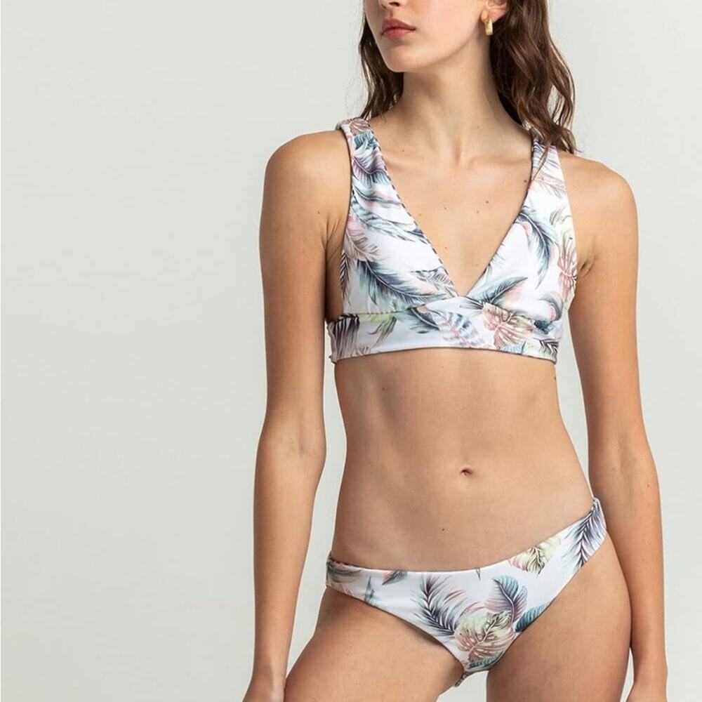 Raisins NEW Reversible Tropical/Purple Gingham Bikini Size Large
